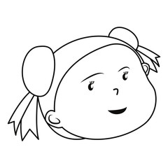 cute girl face on white background