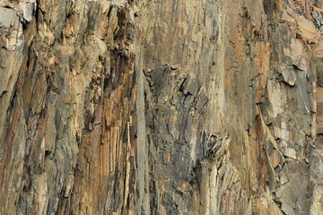 The texture of mountain rocks.