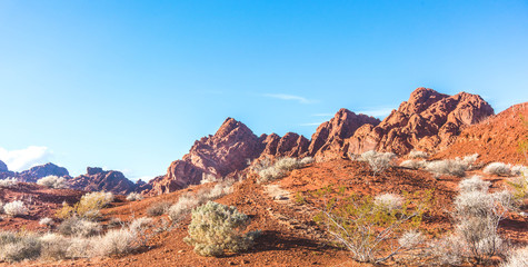 Sandstone fromation in the Nevada desert rocks.