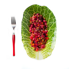 salad vinaigrette - russian traditional food isolated