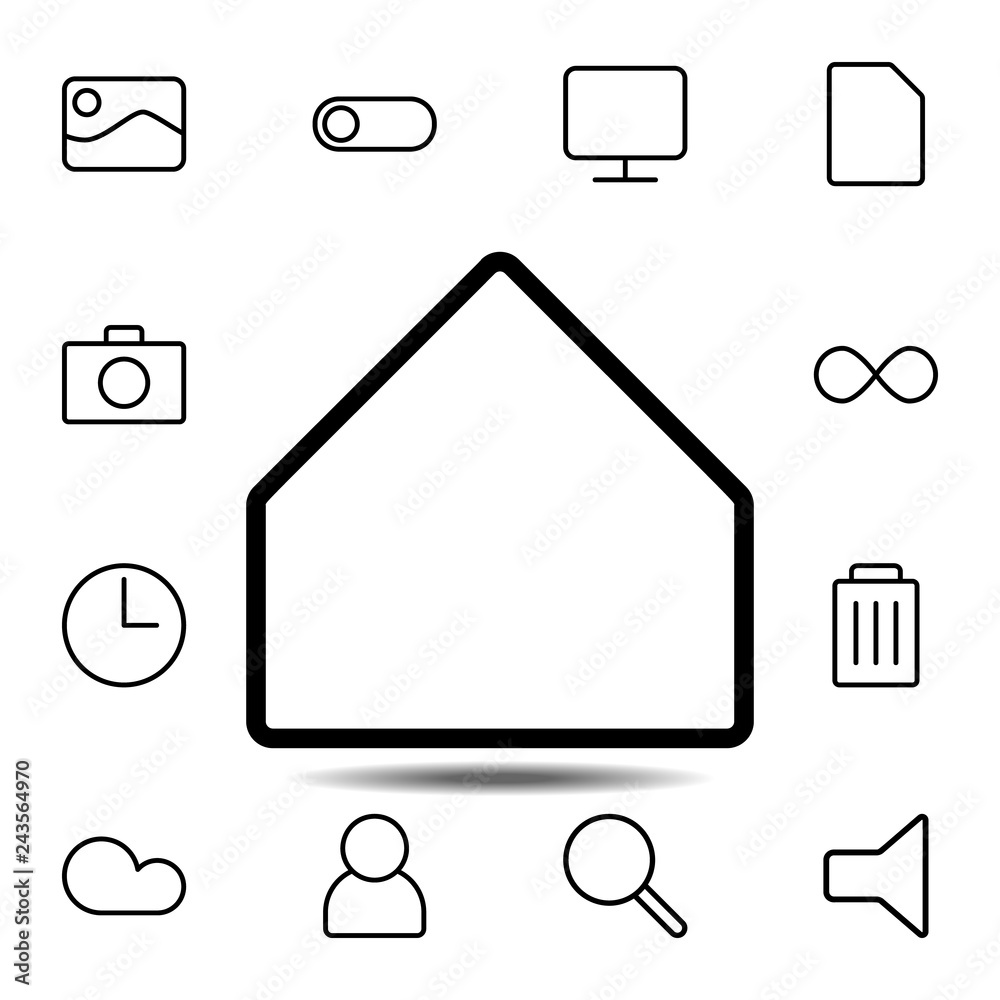 Poster home button icon. simple thin line, outline vector element of minimalistic, web icons set for ui and