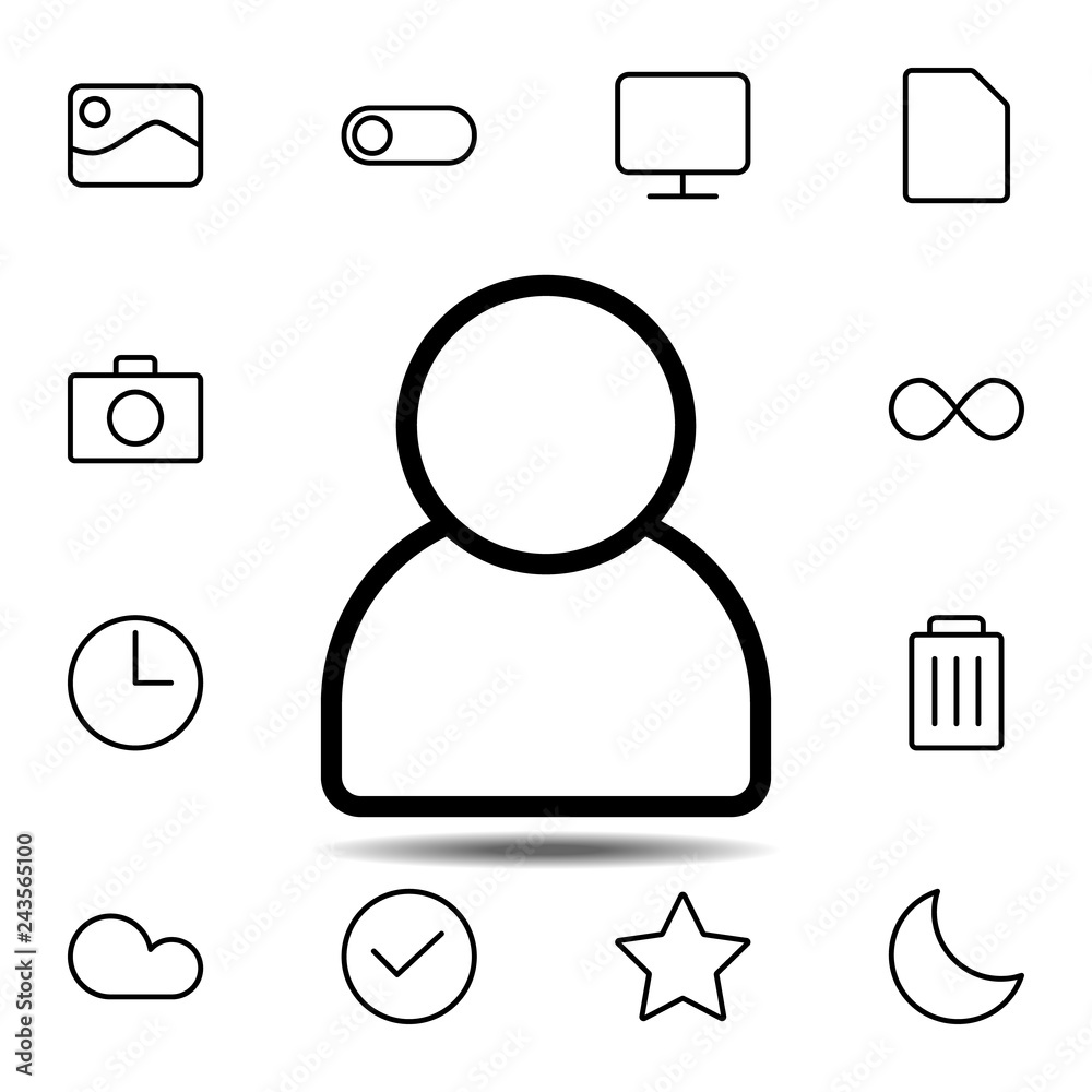 Poster user icon. simple thin line, outline vector element of minimalistic, web icons set for ui and ux, we