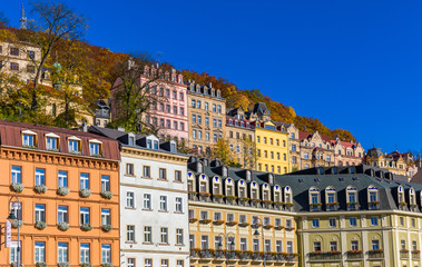 Autumn view of old town of Karlovy Vary (Carlsbad), Czech Republic, Europe