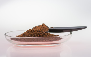  ground coffee in  glass bowl