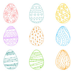 Egg icons for Easter holidays design isolated on white background.