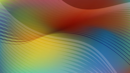 Color geometric gradient, futuristic background. Element of modern design wallpaper, background, packaging. Bright color lines, abstract shapes, dots.  Background in minimalist style.