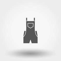 Overalls. Jumpsuit. Icon. Vector. Silhouette. Flat design