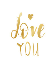 Love you greeting card. Phrase for Happy Valentine s day. Lettering illustration. Modern brush calligraphy.