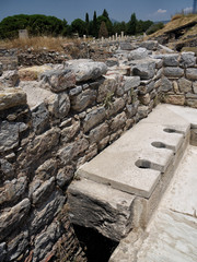 Historic Roman toilets, Ephesus, Turkey