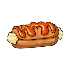 Isolated object of dessert and sweet sign. Collection of dessert and food stock symbol for web.