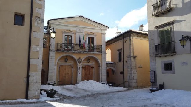 The beautiful village of Barrea during winter season. Province of L'Aquila, Abruzzo, Italy.