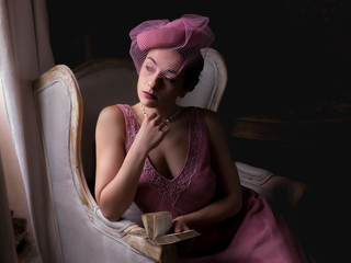 1920s woman backlit