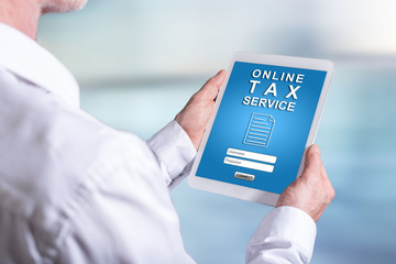 Online tax service concept on a tablet