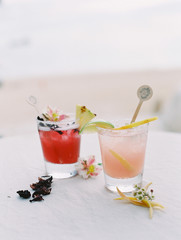 cocktail with fruits and berries