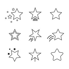Star icon. Set of stars line icon. Decorative object