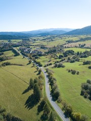 Typical meadows in Bieszczady mountains in Poland