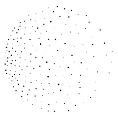 Elegant pattern with black polka dots of small and large scale. 