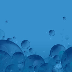 Floating air bubbles in clear water. Background