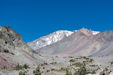 Mount Shasta dormant volcano with snow cap