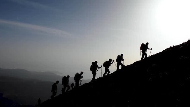climber group and sportive trekking