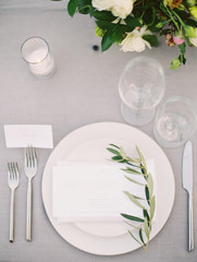 table setting for dinner