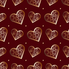 seamless pattern abstract lace hearts . Valentines day print. Love print.
