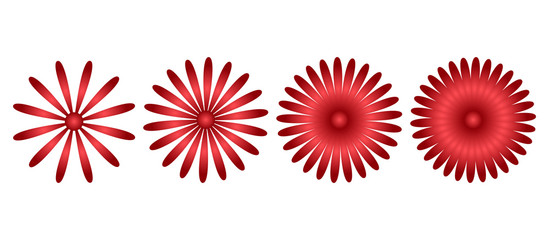 Fototapeta na wymiar Red flower icons. Vector illustration
