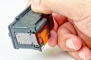inkjet cartridge with its protective film on the print head