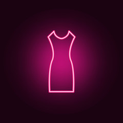 classic dress icon. Elements of clothes in neon style icons. Simple icon for websites, web design, mobile app, info graphics
