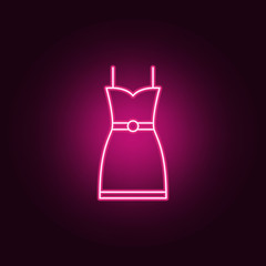 dress with straps icon. Elements of clothes in neon style icons. Simple icon for websites, web design, mobile app, info graphics