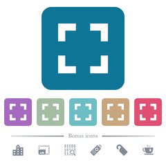 Selector tool flat icons on color rounded square backgrounds