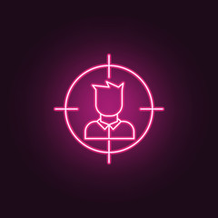 target of murder icon. Elements of Crime Investigation in neon style icons. Simple icon for websites, web design, mobile app, info graphics