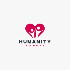 Humanity social group logo design vector