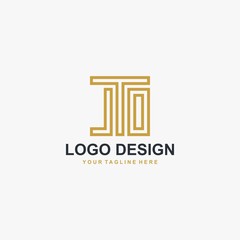 Letter J monogram logo design vector