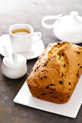 Fruit cake with raisin, fruitcake