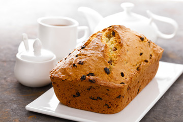 Fruit cake with raisin, fruitcake