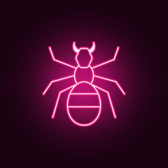 ant  icon. Elements of pest control and insect in neon style icons. Simple icon for websites, web design, mobile app, info graphics