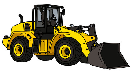 The yellow heavy construction machine