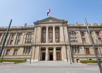 Supreme Court of Chile - Courts of Justice Palace at Plaza Montt-Varas Square - Santiago, Chile