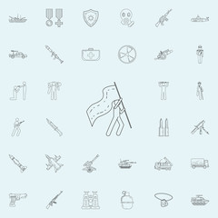 military man with flag icon. Army icons universal set for web and mobile
