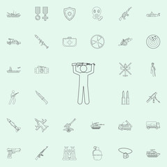 military with arms raised icon. Army icons universal set for web and mobile