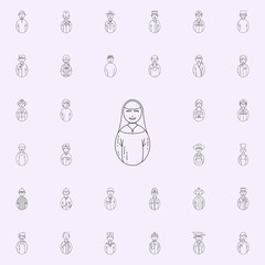 nun's avatar icon. Avatars icons universal set for web and mobile