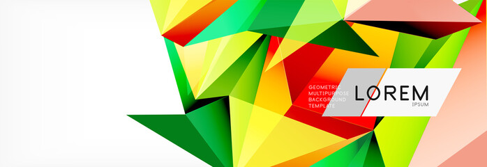 Triangle 3d polygonal art style. Future geometric design. Vector geometry futuristic illustration