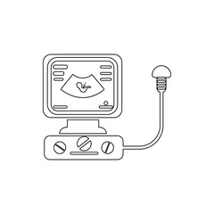 image of a child on ultrasound icon. Element of cyber security for mobile concept and web apps icon. Thin line icon for website design and development, app development