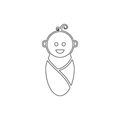 baby icon. Element of cyber security for mobile concept and web apps icon. Thin line icon for website design and development, app development