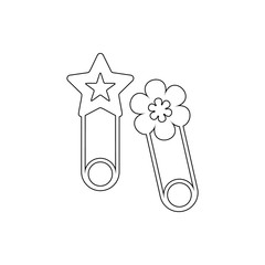 a pin with flowers icon. Element of cyber security for mobile concept and web apps icon. Thin line icon for website design and development, app development