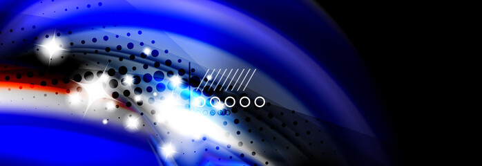 Rainbow color fluid wave lines flow poster. Wave Liquid shapes design