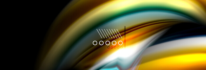 Rainbow color fluid wave lines flow poster. Wave Liquid shapes design