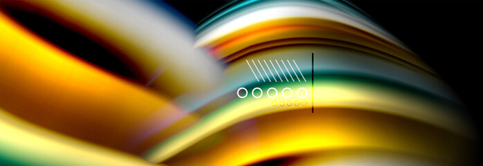 Rainbow color fluid wave lines flow poster. Wave Liquid shapes design