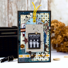 Scrapbooking card in the style of grunge and mixedmedia, for men, on the background of vintage accessories.